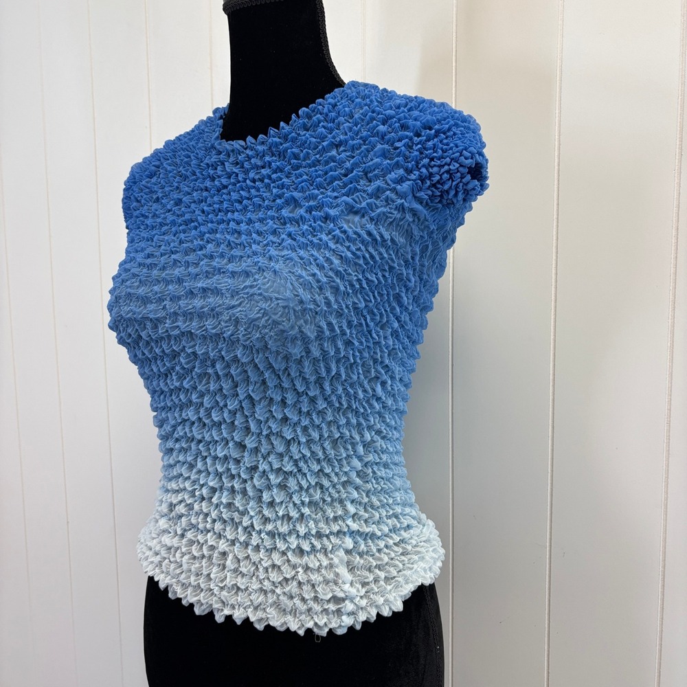 Vintage Directives 90s Y2K Popcorn Bubble Top Women One Size Ombre Mermaidcore - Picture 2 of 8